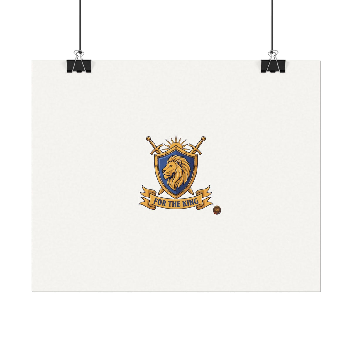 Lion Crest Watercolor Poster — 'Bow to the King' Matte Art Print