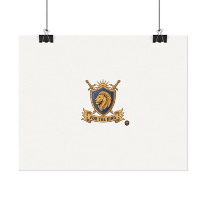 Lion Crest Watercolor Poster — 'Bow to the King' Matte Art Print
