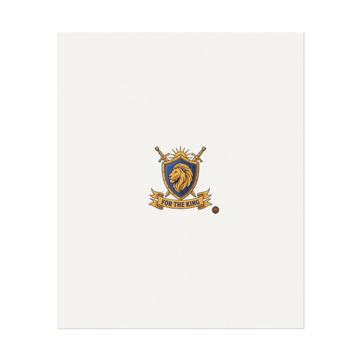 Lion Crest Watercolor Poster — 'Bow to the King' Matte Art Print