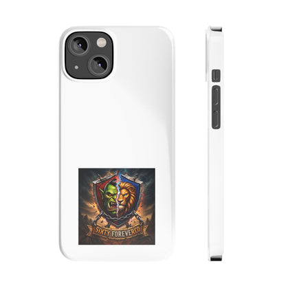 Slim Phone Case — Fantasy Shield Orc & Lion Crest "Sixty Forever"