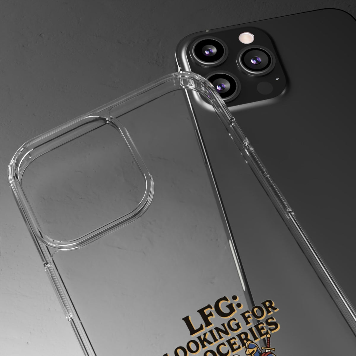 Clear Phone Case — “LFG: Looking For Groceries” Grocery Shopper Design