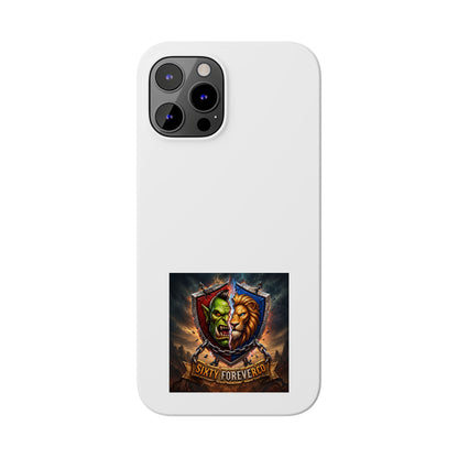 Slim Phone Case — Fantasy Shield Orc & Lion Crest "Sixty Forever"