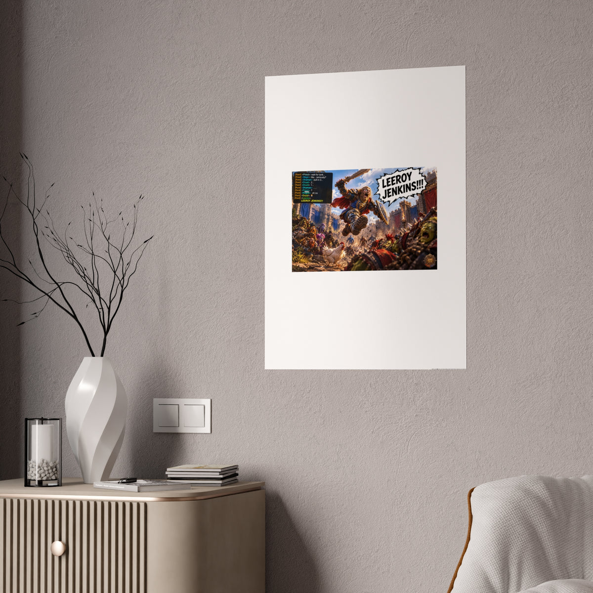 Gloss Poster — 'Leeroy Jenkins' Fantasy Gaming Print