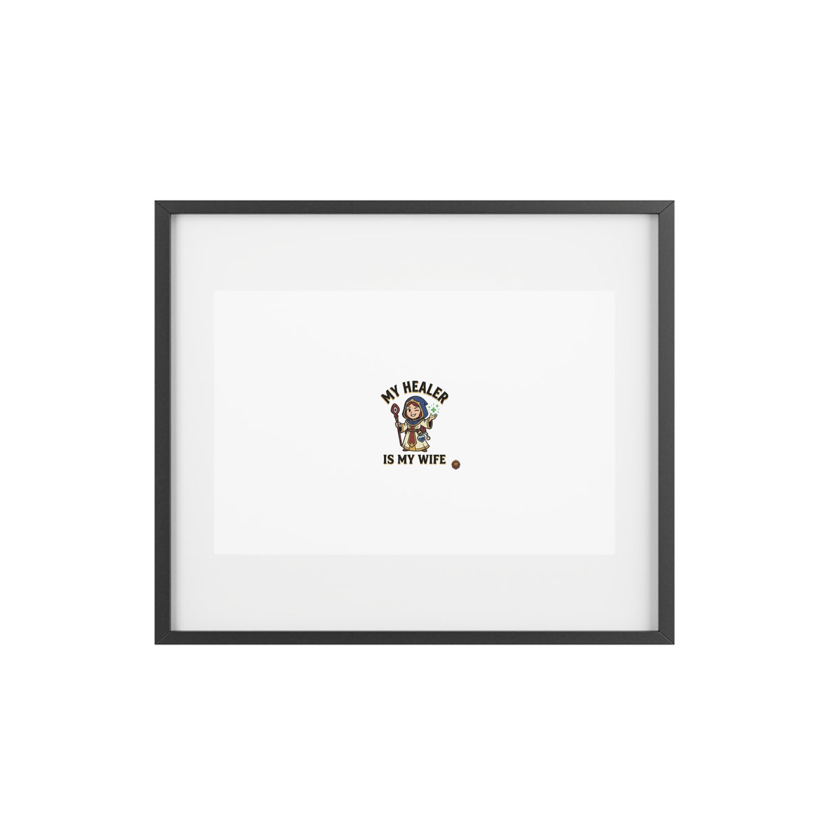Framed Poster — “My Healer Is My Wife” Vintage Nurse Dog Illustration, Matte Wall Art