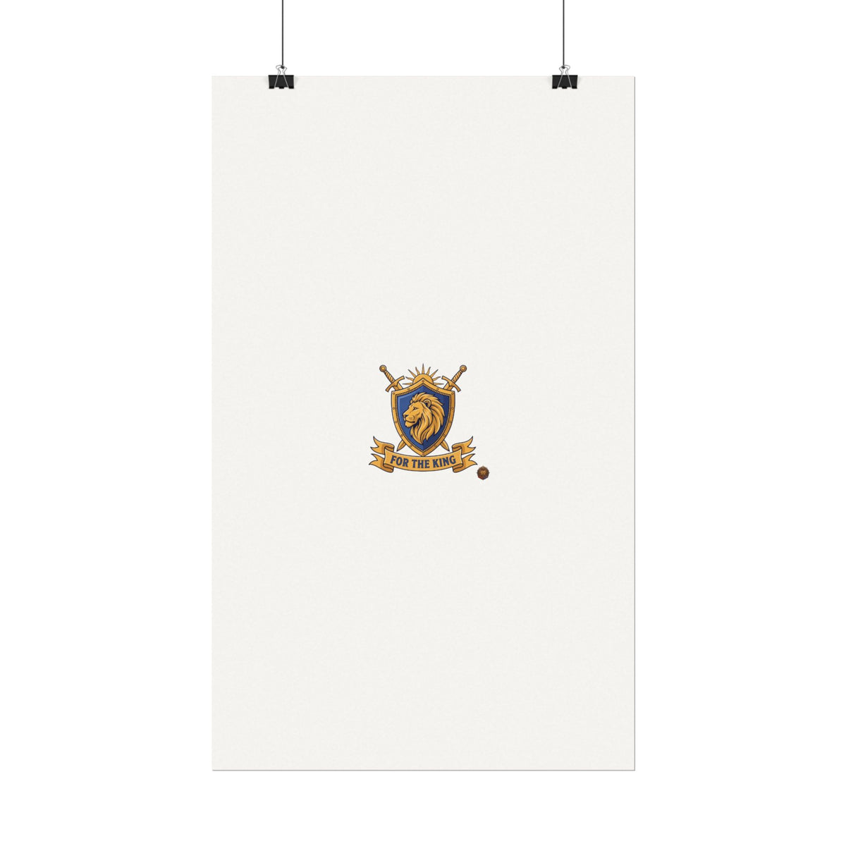 Lion Crest Watercolor Poster — 'Bow to the King' Matte Art Print