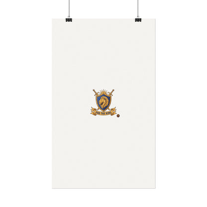 Lion Crest Watercolor Poster — 'Bow to the King' Matte Art Print