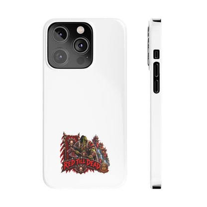 Slim Phone Case — “Red Till Dead” Vintage Horror Graphic