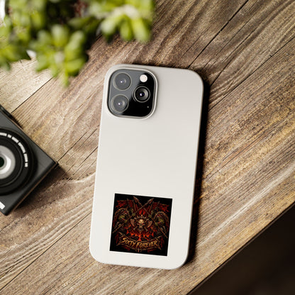 Slim Phone Case — 'Sixty Forever' Gothic Skull & Wings Design