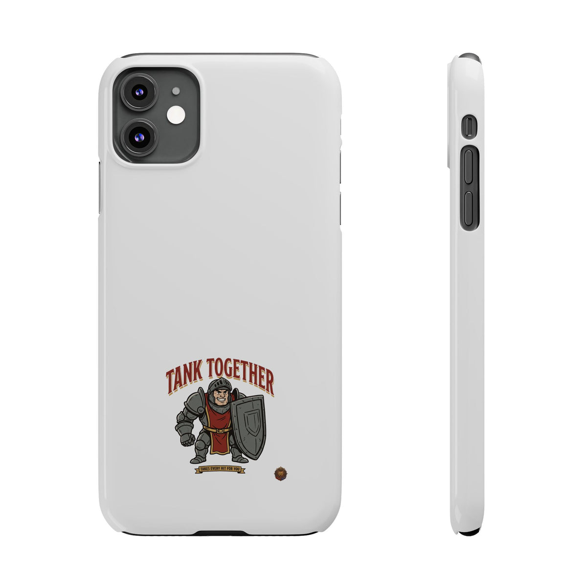 Slim Phone Case — "Tank Together" Medieval Tank Warrior Design