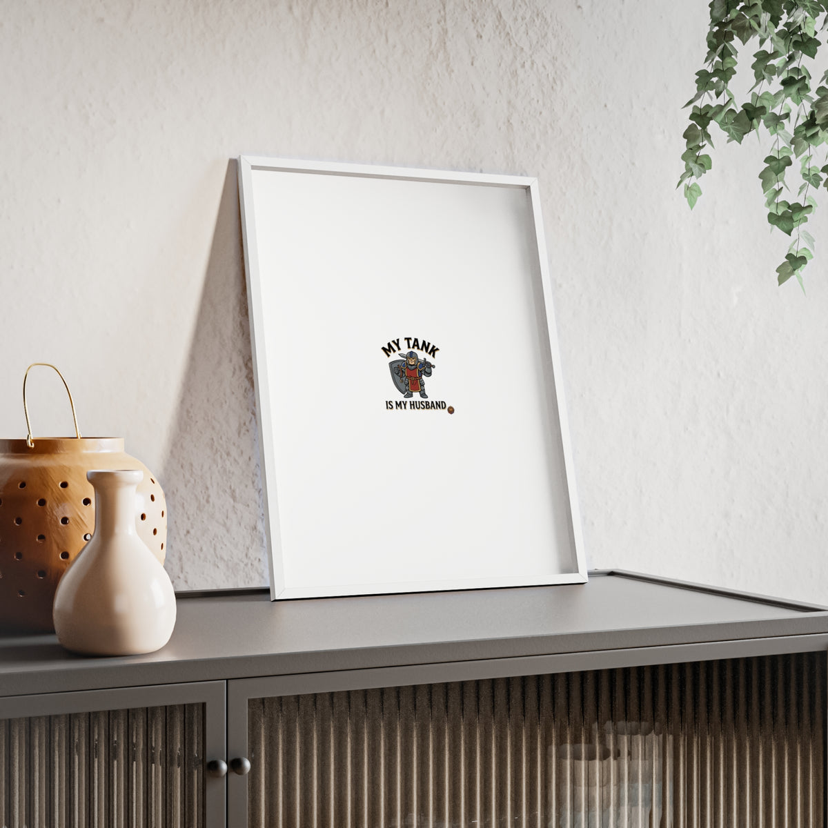 Framed Poster “My Tank Is My Husband” - Military Tank Lover Wall Art