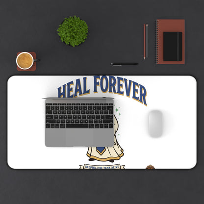 Heal Forever Desk Mat — Inspirational Healer Illustration Mouse Pad