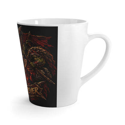 Latte Mug — Heavy Metal Skull & Swords Coffee Cup ("Sixty Forever")