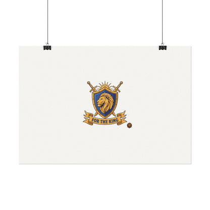 Lion Crest Watercolor Poster — 'Bow to the King' Matte Art Print