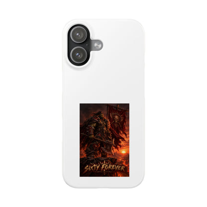 Slim Phone Case — Dark Viking Warrior 'Sixty Forever' Graphic