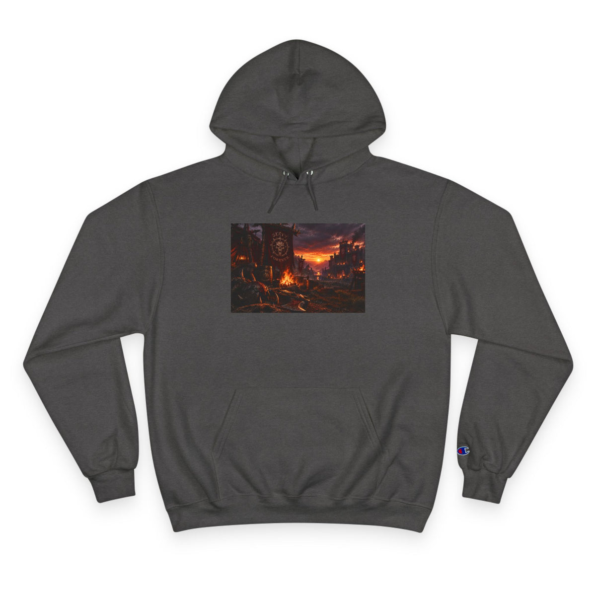 Champion Hoodie — Sunset Cityscape Graphic Hoodie