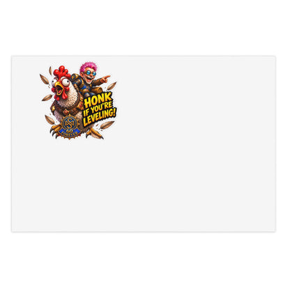 Honk If You’re Leveling! Gamer Chicken Sticker Sheet — RPG Level-Up Decor