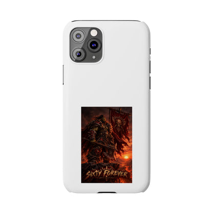 Slim Phone Case — Dark Viking Warrior 'Sixty Forever' Graphic