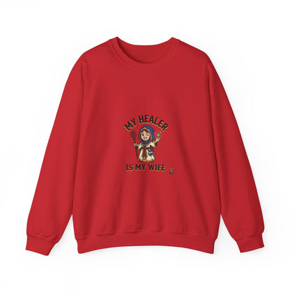 My Healer Is My Wife Sweatshirt — Cute RPG Medic Wife Crewneck