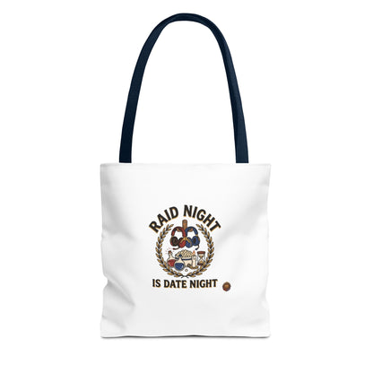 Raid Night Is Date Night Tote Bag — Military Police Themed Canvas Tote