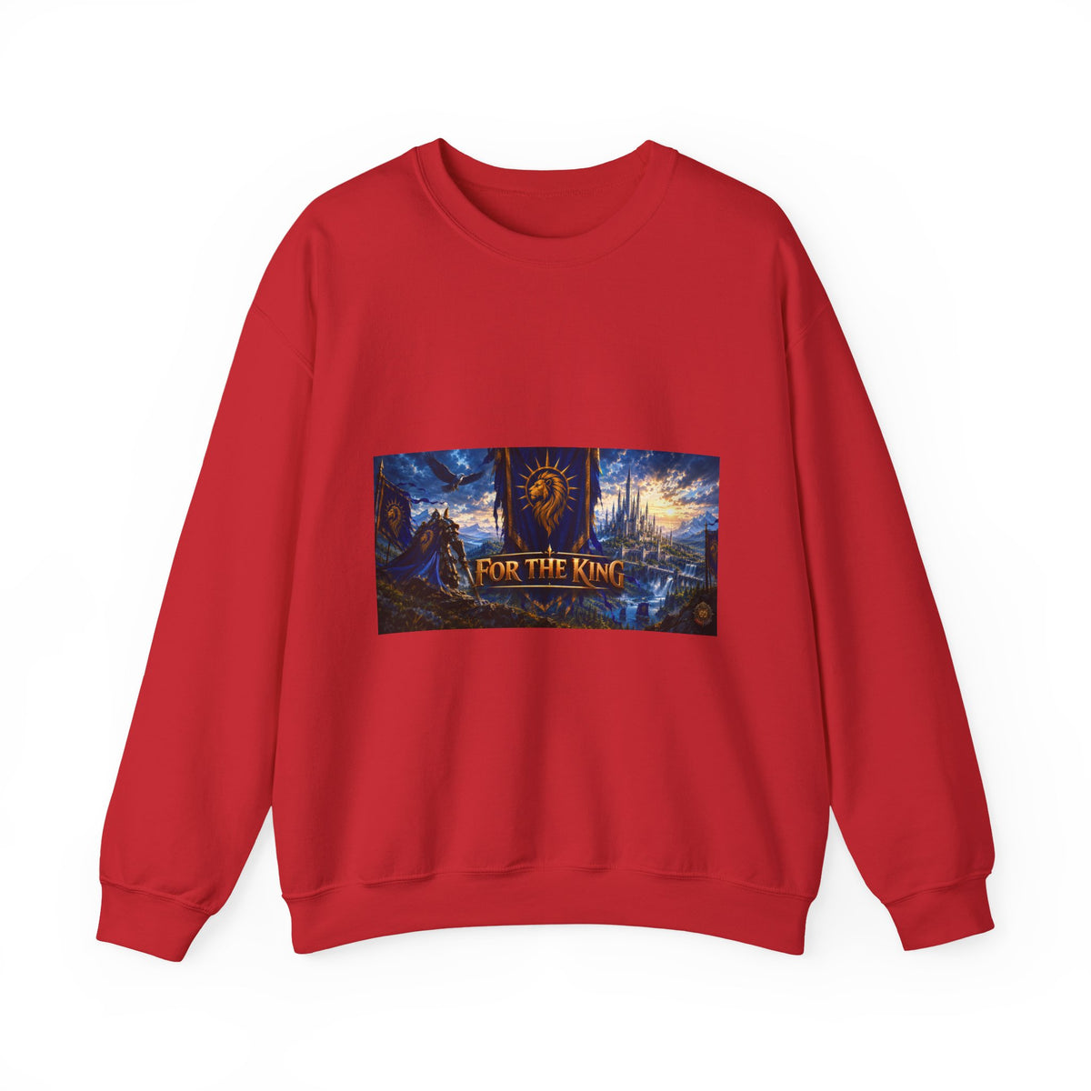 For the King Crewneck Sweatshirt – Medieval Fantasy Gaming Design