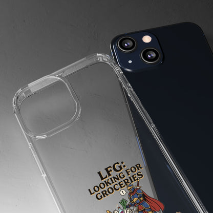 Clear Phone Case — “LFG: Looking For Groceries” Grocery Shopper Design