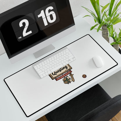 BRB Questing Desk Mat — Gaming Mouse Pad with "brb Questing" Sign Art