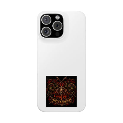Slim Phone Case — 'Sixty Forever' Gothic Skull & Wings Design