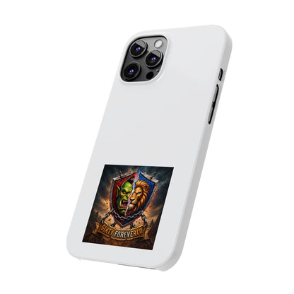 Slim Phone Case — Fantasy Shield Orc & Lion Crest "Sixty Forever"