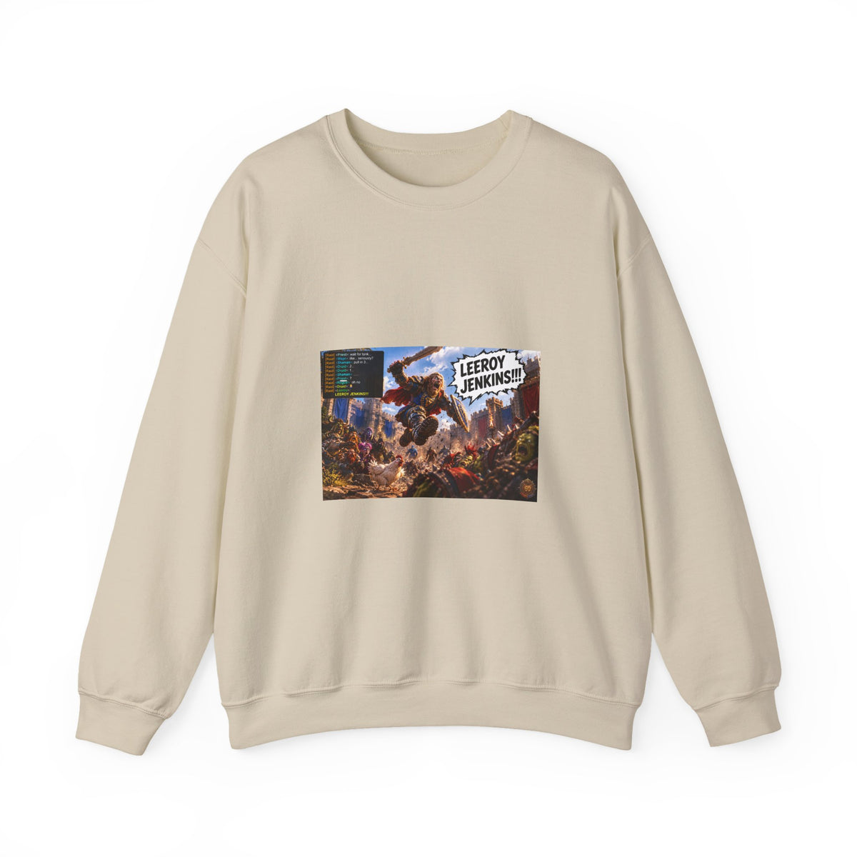 Leeroy Jenkins Crewneck Sweatshirt — Funny Gaming Meme Pullover