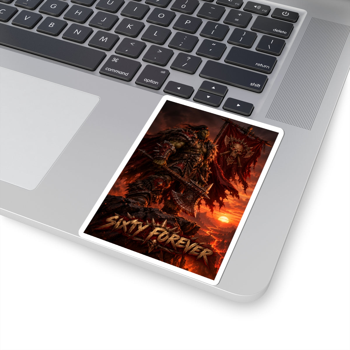 Sixty Forever War Orc Sticker — Fantasy Warrior Kiss-Cut Vinyl