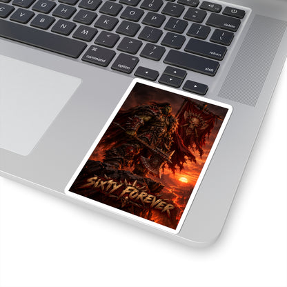 Sixty Forever War Orc Sticker — Fantasy Warrior Kiss-Cut Vinyl