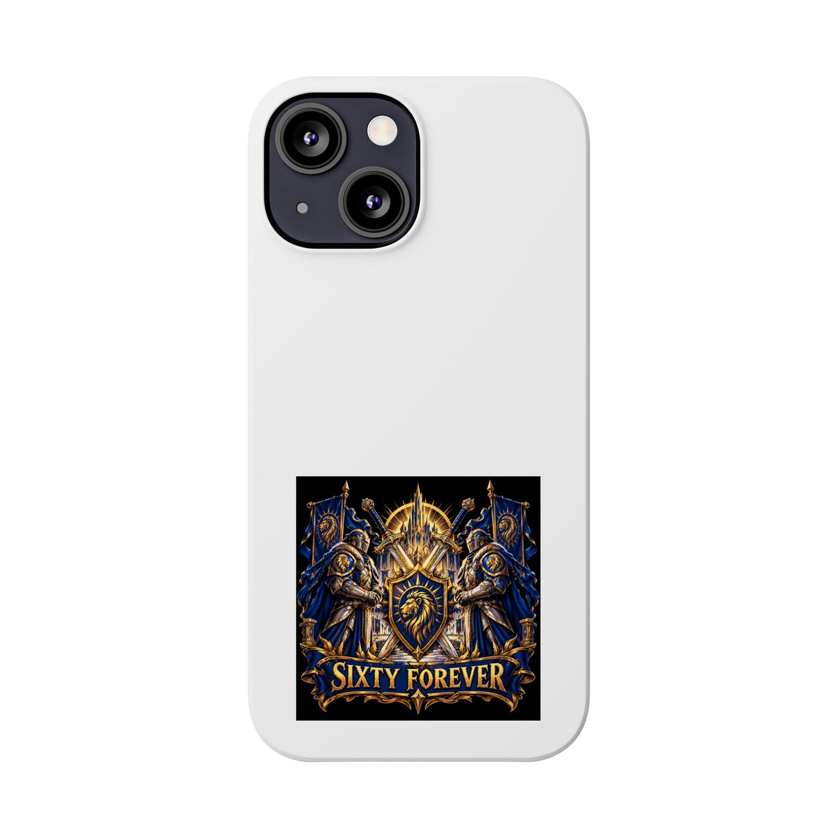 Slim Phone Case — "Sixty Forever" Shield Knight Graphic