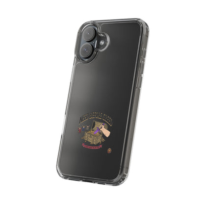 Clear Phone Case — "Need Before Greed" Treasure Chest Design