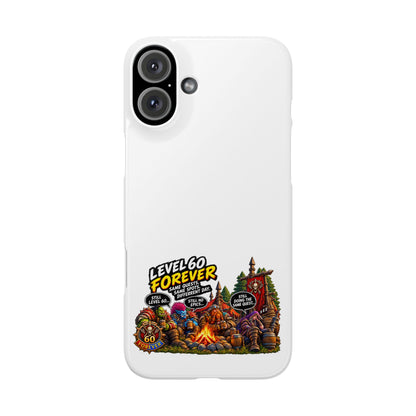 Level 60 Forever Slim Phone Case — Retro RPG Camping Gamer Design