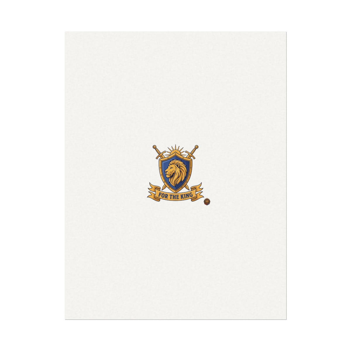 Lion Crest Watercolor Poster — 'Bow to the King' Matte Art Print