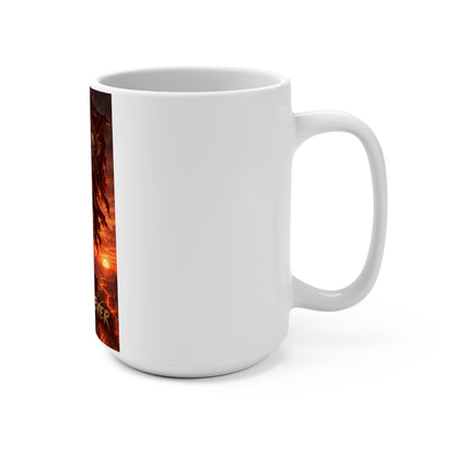 Viking Warrior 'Sixty Forever' 15oz Ceramic Mug - Dark Fantasy Battle Scene