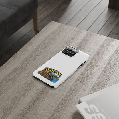 Slim Phone Case — "It's Not a Bug, It's a Feature" Rustic Camping Design