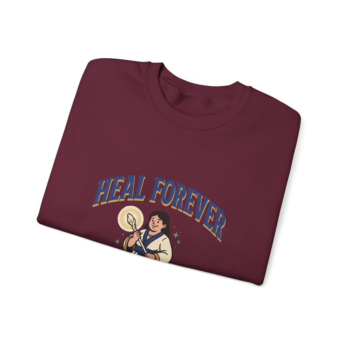Heal Forever Sweatshirt — Vintage Saint Illustration Crewneck