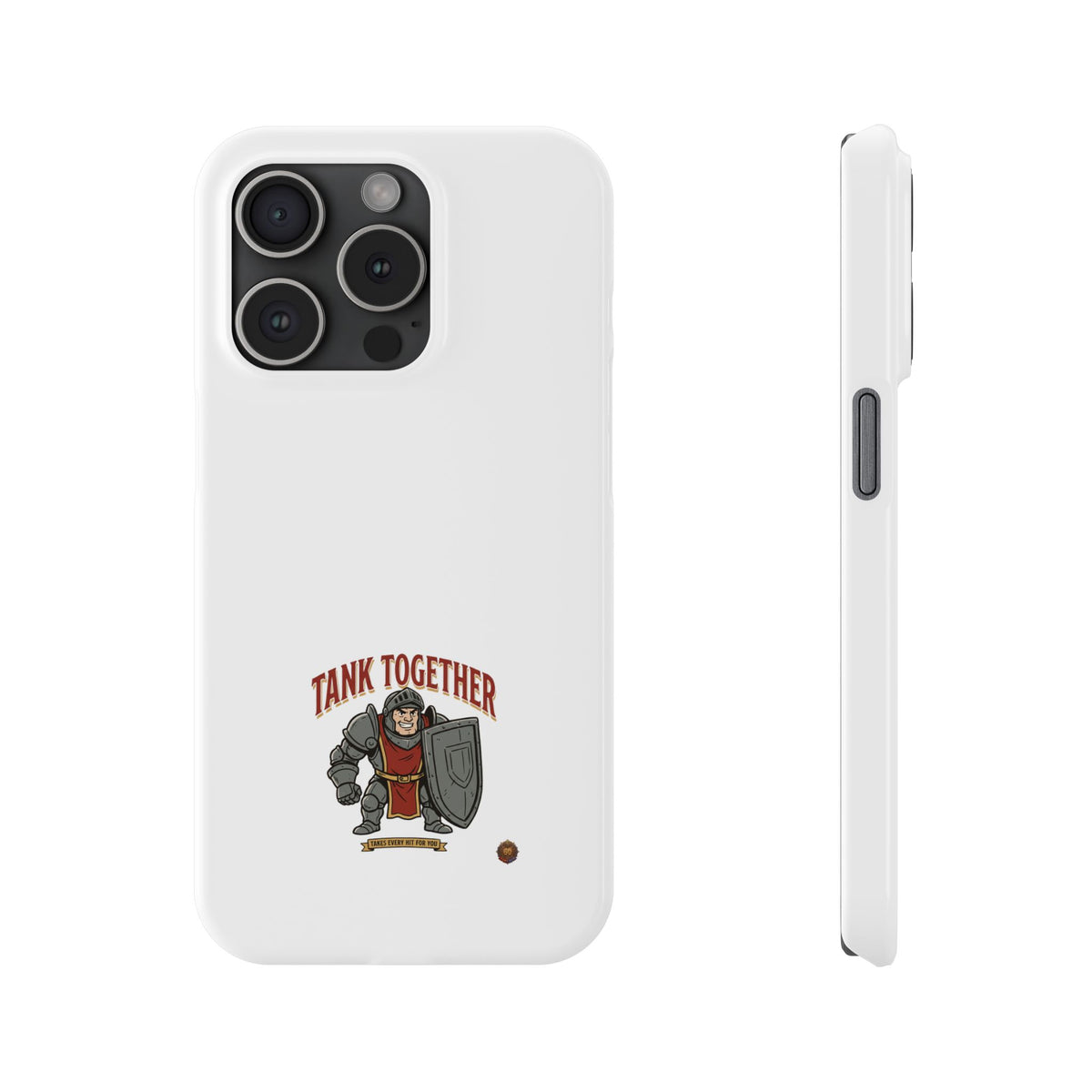 Slim Phone Case — "Tank Together" Medieval Tank Warrior Design