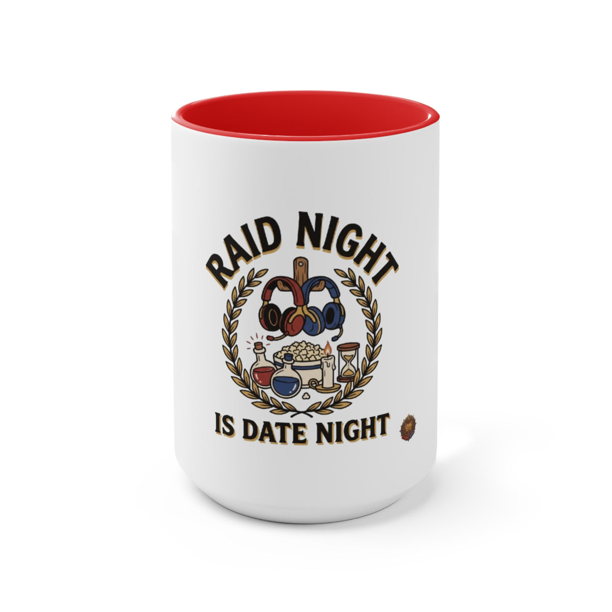 Raid Night Is Date Night Accent Mug — Gamer Couples Coffee Cup, Cozy Date Night Gift