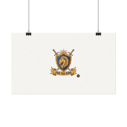 Lion Crest Watercolor Poster — 'Bow to the King' Matte Art Print