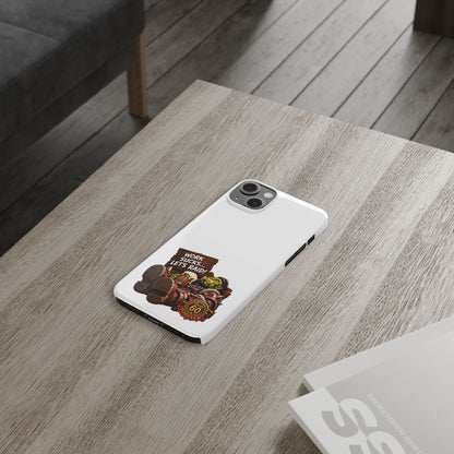Slim Phone Case — "Work Sucks... Let’s Raid!" Gamer Orc 60 Forever Design
