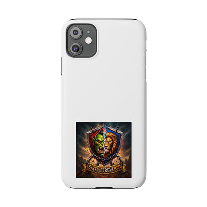 Slim Phone Case — Fantasy Shield Orc & Lion Crest "Sixty Forever"