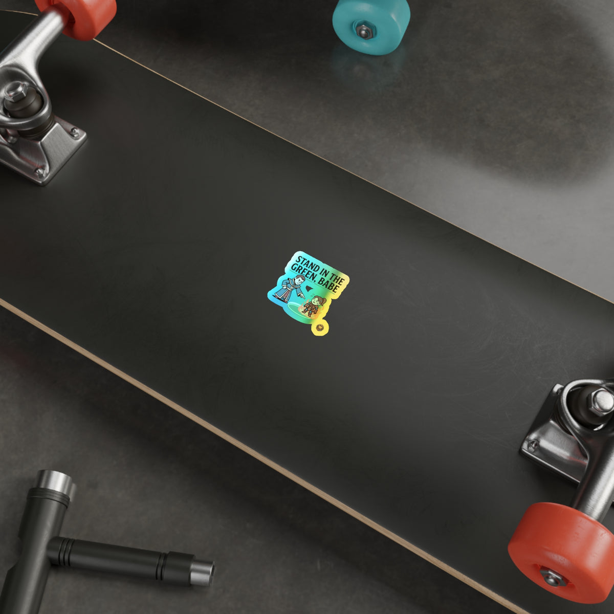 Holographic Die-Cut Sticker — "Stand in the Green, Babe" RPG Spell Sticker