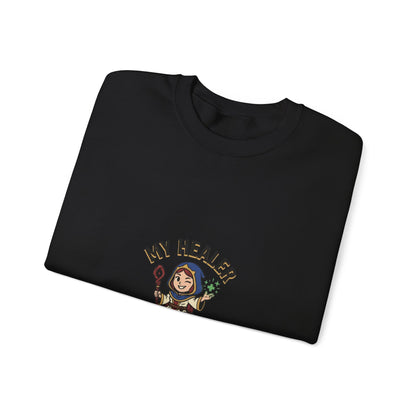 My Healer Is My Wife Sweatshirt — Cute RPG Medic Wife Crewneck