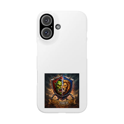 Slim Phone Case — Fantasy Shield Orc & Lion Crest "Sixty Forever"