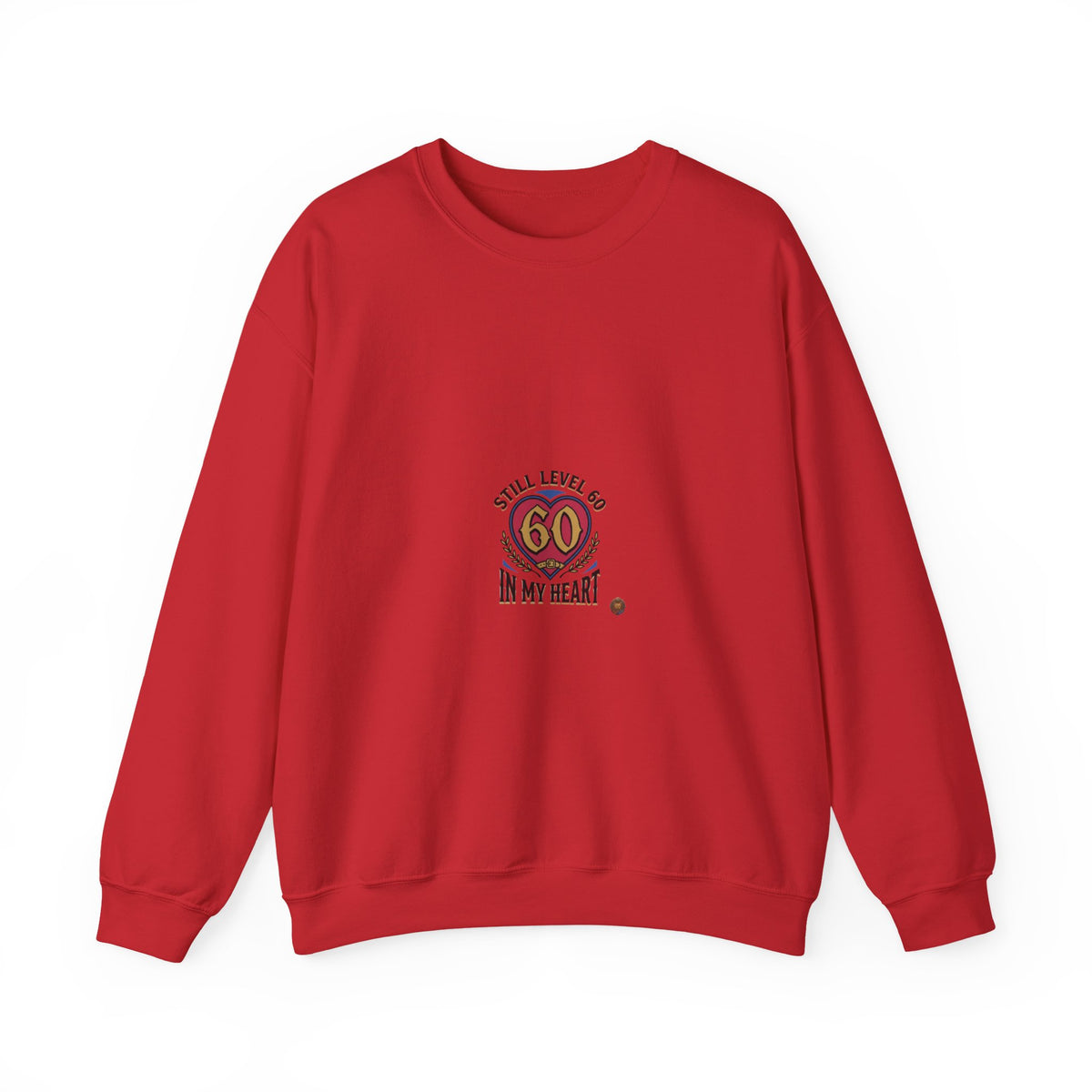 60th Birthday Sweatshirt - "Still Level 60 in My Heart" Retro Crest Crewneck