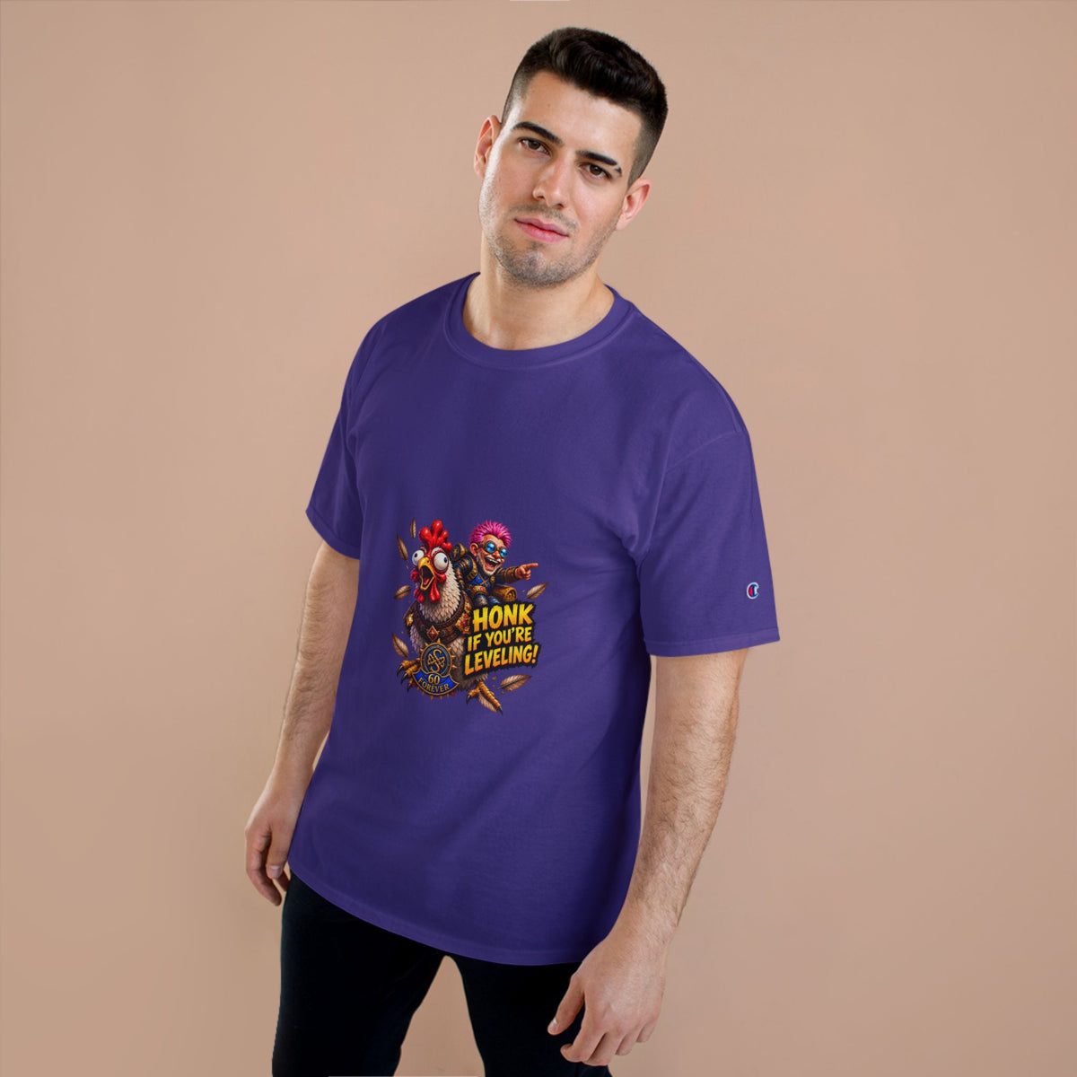 Gamer Chicken "Honk If You’re Leveling" T‑Shirt