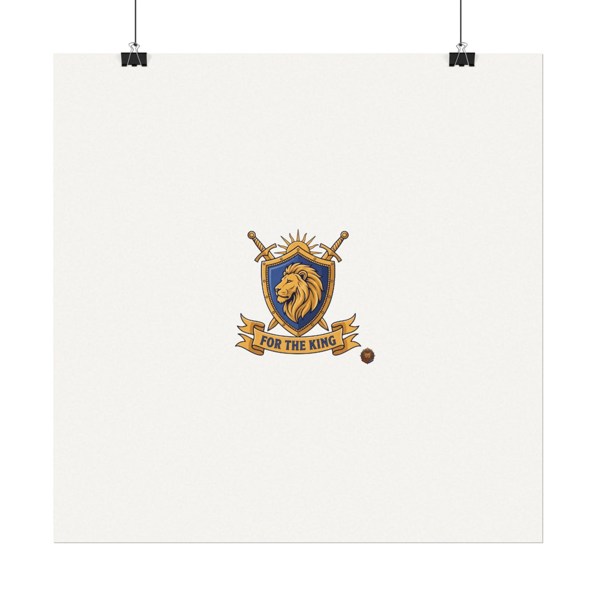 Lion Crest Watercolor Poster — 'Bow to the King' Matte Art Print