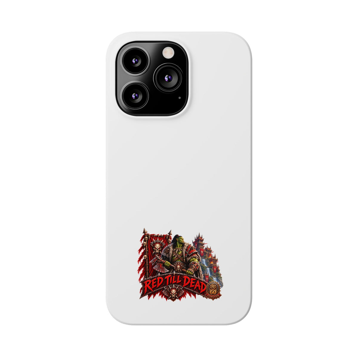 Slim Phone Case — “Red Till Dead” Vintage Horror Graphic